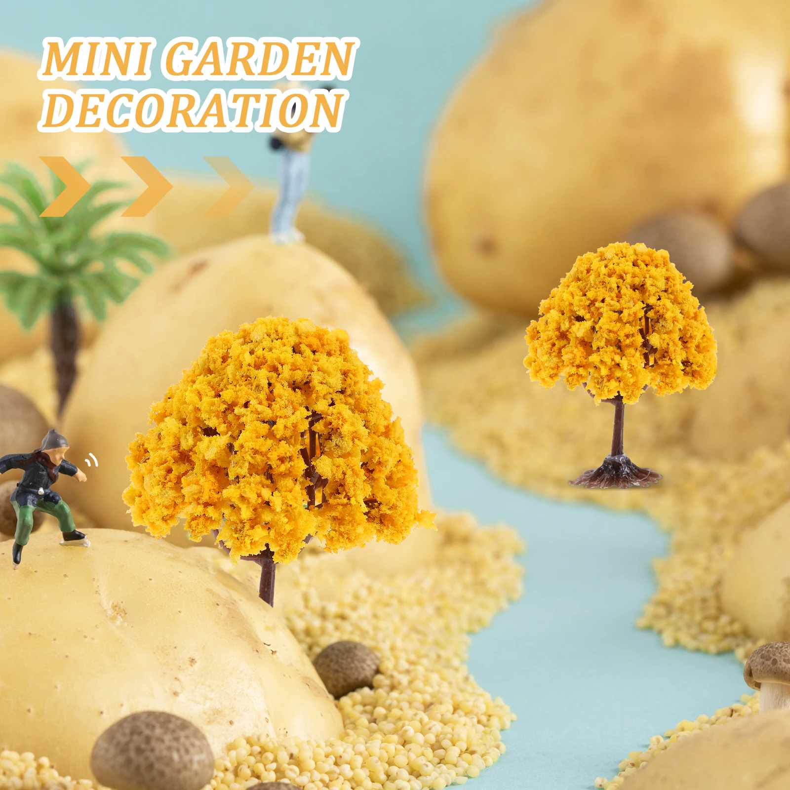 

10pcs Artificial Flower Tree Mini Garden Decoration Sand Table Model Faux Fake Dollhouse Accessories Lightweight for Train