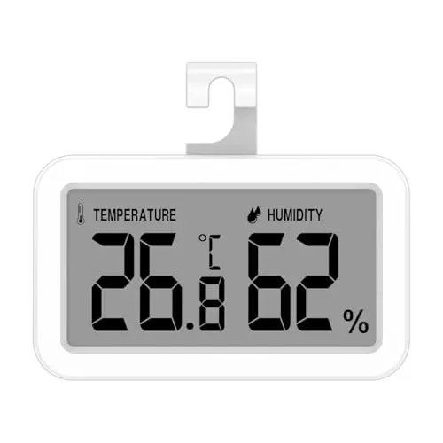 

Digital Fridge Thermometer Hygrometer, Large LCD Display, Waterproof, -10°C~50°C, TM-2TH