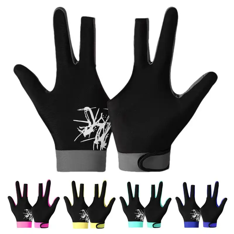 

Варежки для бассейна с тремя пальцами, противоскользящие дышащие варежки для бассейна, портативные варежки для левой руки, профессиональные перчатки для бильярда