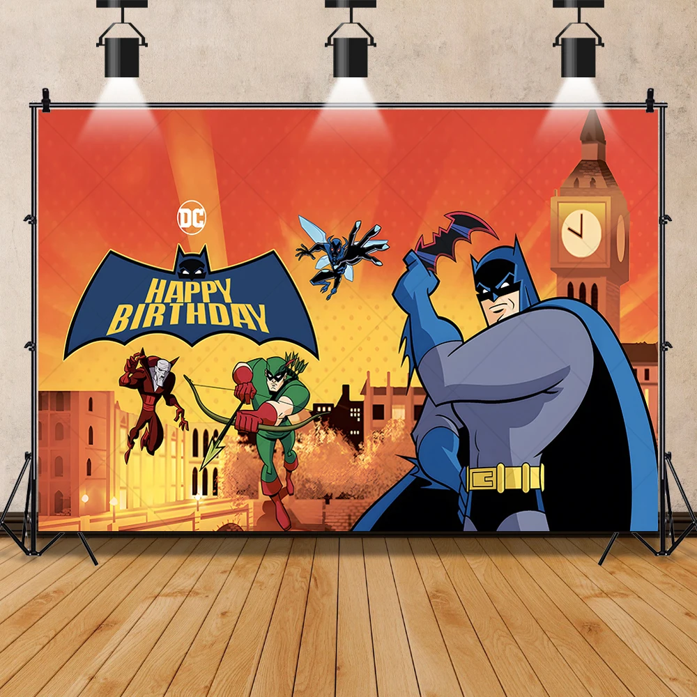 

Batman Theme Birthday Background Cloth For Boys And Girls Baby Shower Decoration Children Party Decoration Photography Banner