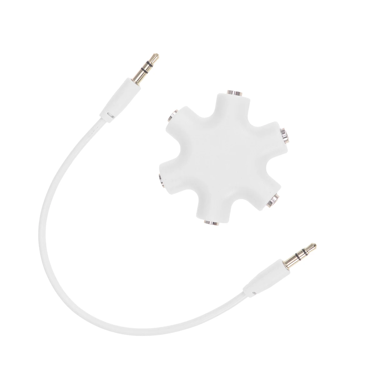 

Headphone Splitter 5 Audio Outputs Share Music Practical Cable Wide Compatible 35mm Connector Enjoy Sound Together