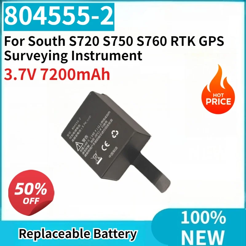 

100% New 804555-2 3.7V 7200mAh Replaceable Battery for South S720 S750 S760 RTK GPS Surveying Instrument