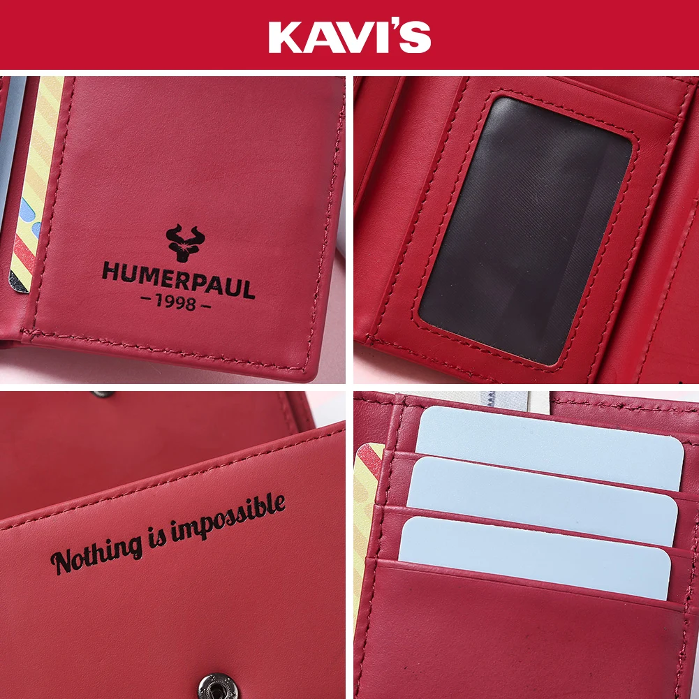 Women's Slim Trifold Wallet RFID Blocking Genuine Leather Money Bag with Multiple Card Slots Minimalist Design Front Pocket