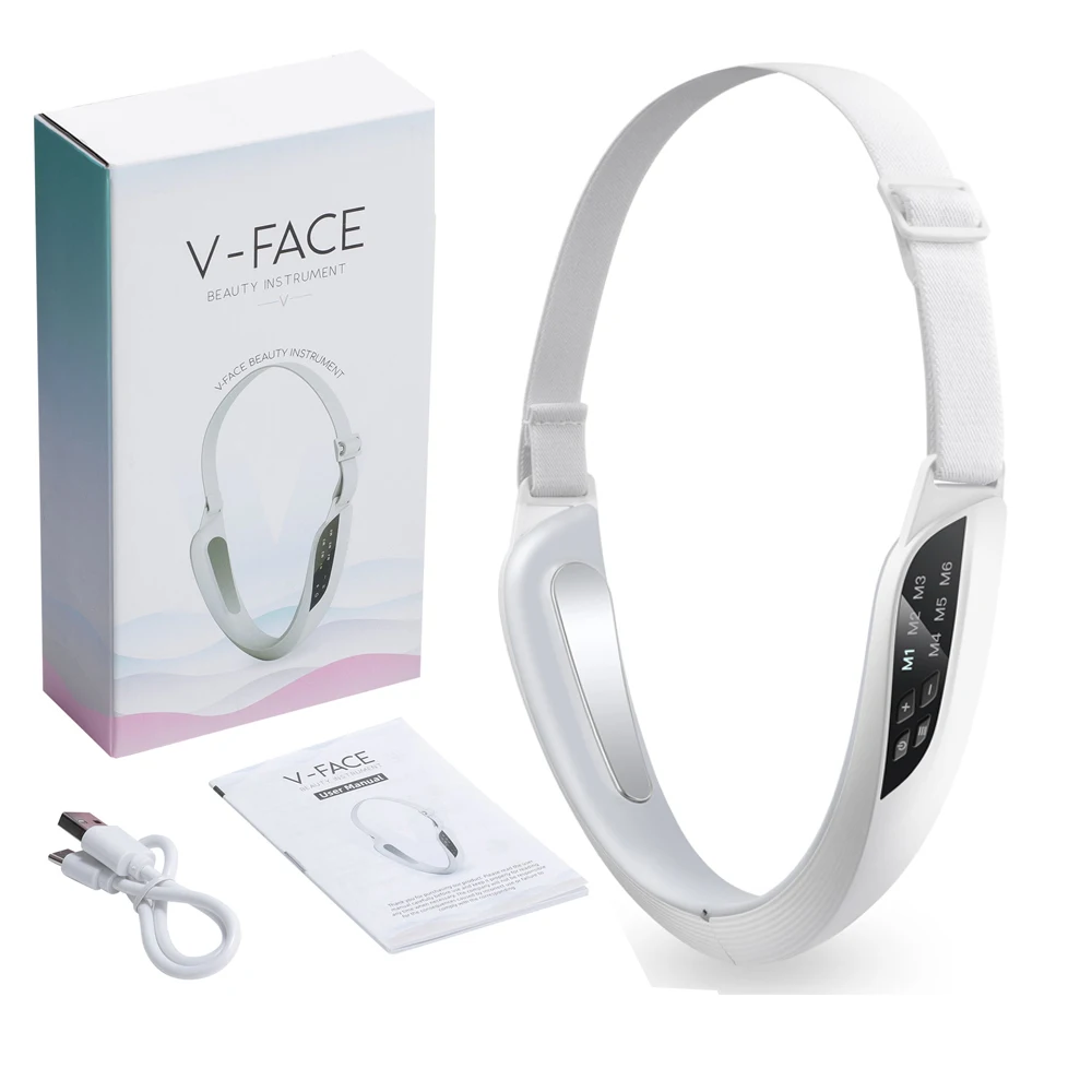 NEW Electric V Face Face Lift Device LED Photon Therapy Microcurrent Double Chin Remover EMS Face Slimming Massager