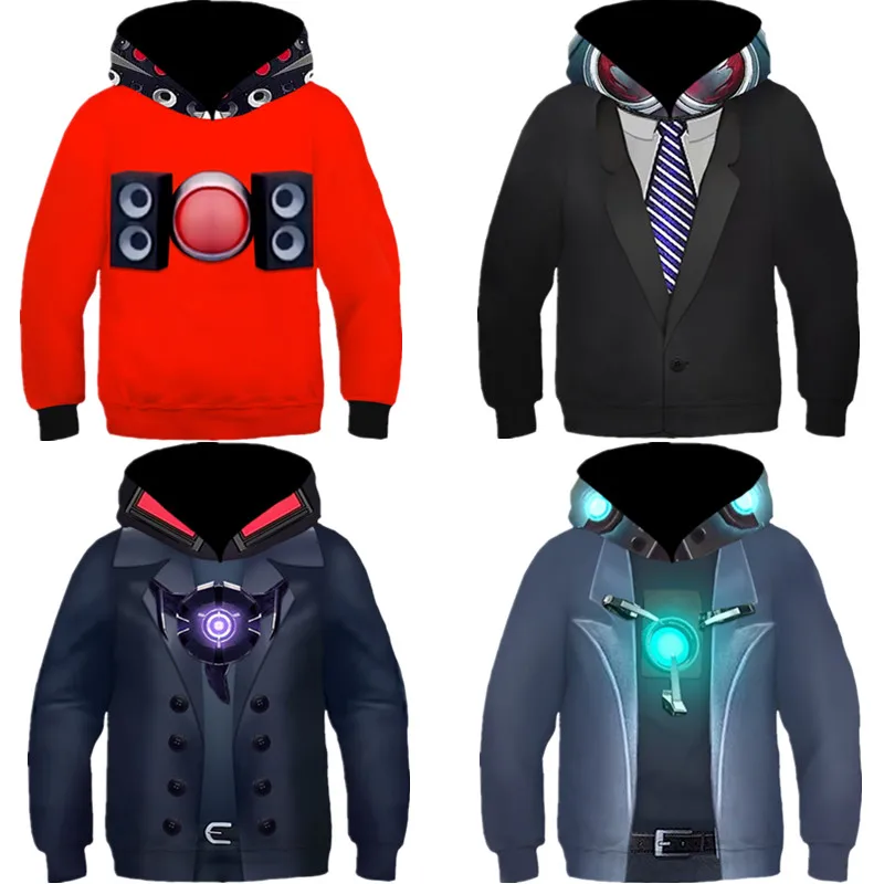 Skibidi disfraz de hombre para niños, sudaderas de Cosplay, Tantai, inodoro, fiesta de Halloween y mascarada