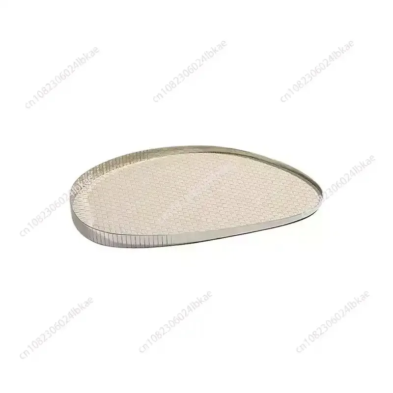 Woven texture modern stainless steel hotel decor luxury leather metal tray