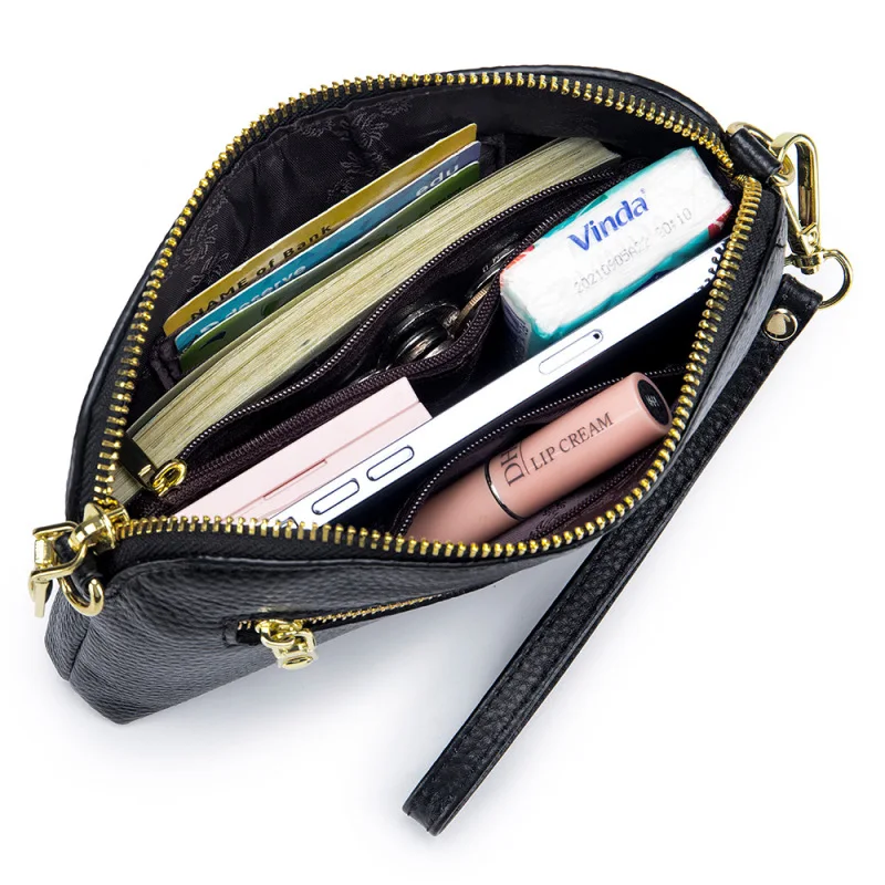 Genuine Leather Trend Shoulder Bag Women Cowhide Luxury Crossbody Designer Tote Handbag Girl Lipstick Key Phone Pouch Messenger