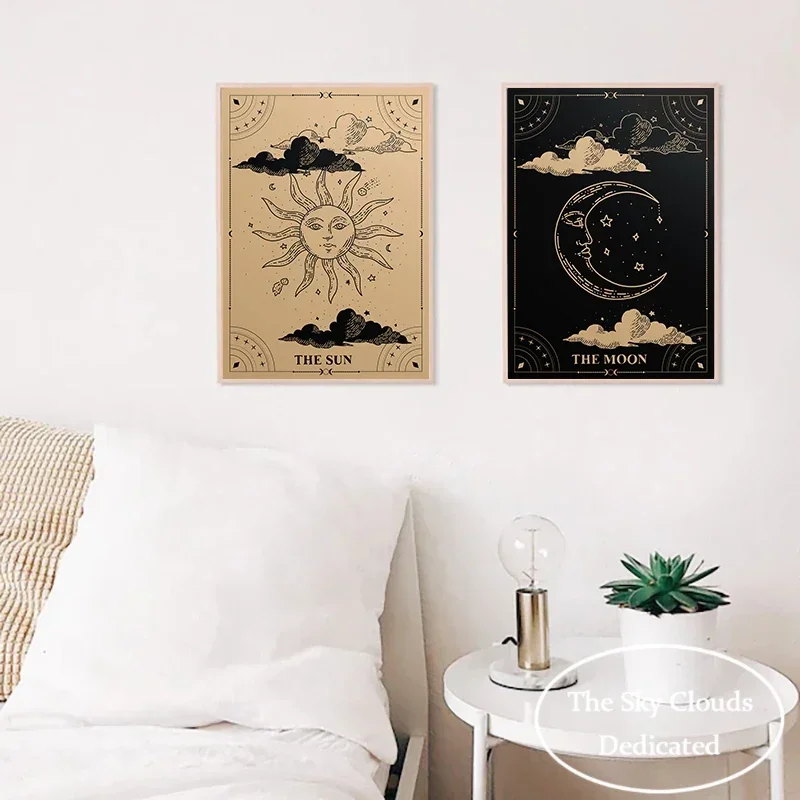 Astrological Tarot Card Poster Moon Sun Canvas Painting HD Print Modern Wall Art Picture Living Room Bedroom Decoration