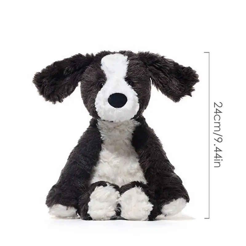 Peluche rembourrée Border Collie, poupée confortable, jouets animaux simulés, oreiller doux, décoration à câliner, cadeaux pour enfants, 24cm