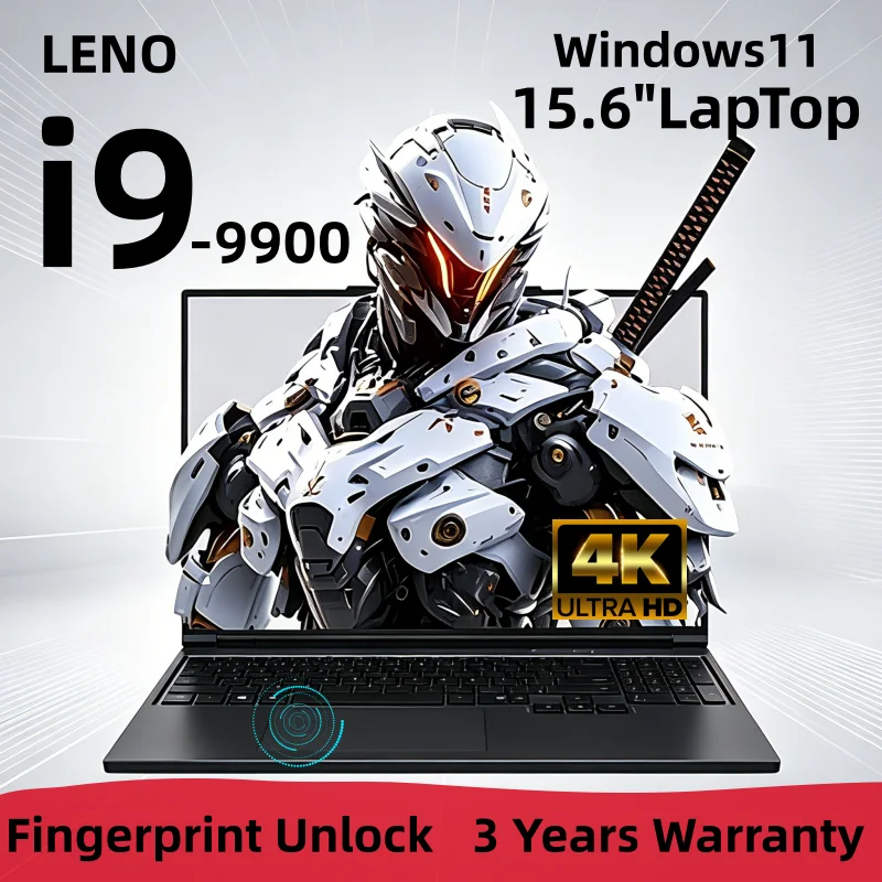 15.6 Inch 4K HD Ultra Thin Laptop, 2026 LENO Intel Core i9-9900, Windows 11, 16GB RAM 1TB SSD, Portable Gaming Business Notebook