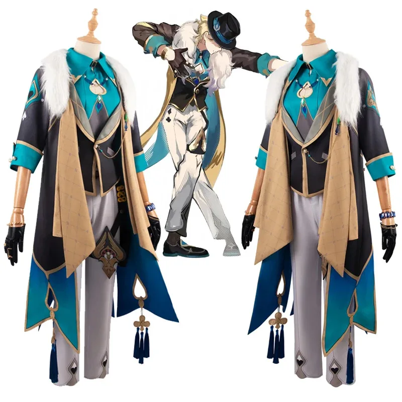 Sky02 افينتورين تأثيري حلي لعبة هونكاي ستار السكك الحديدية البدلة ساعة شعر مستعار ساعات مجانية أنيمي هالوين ازياء الرجال لعبة Charac88Li