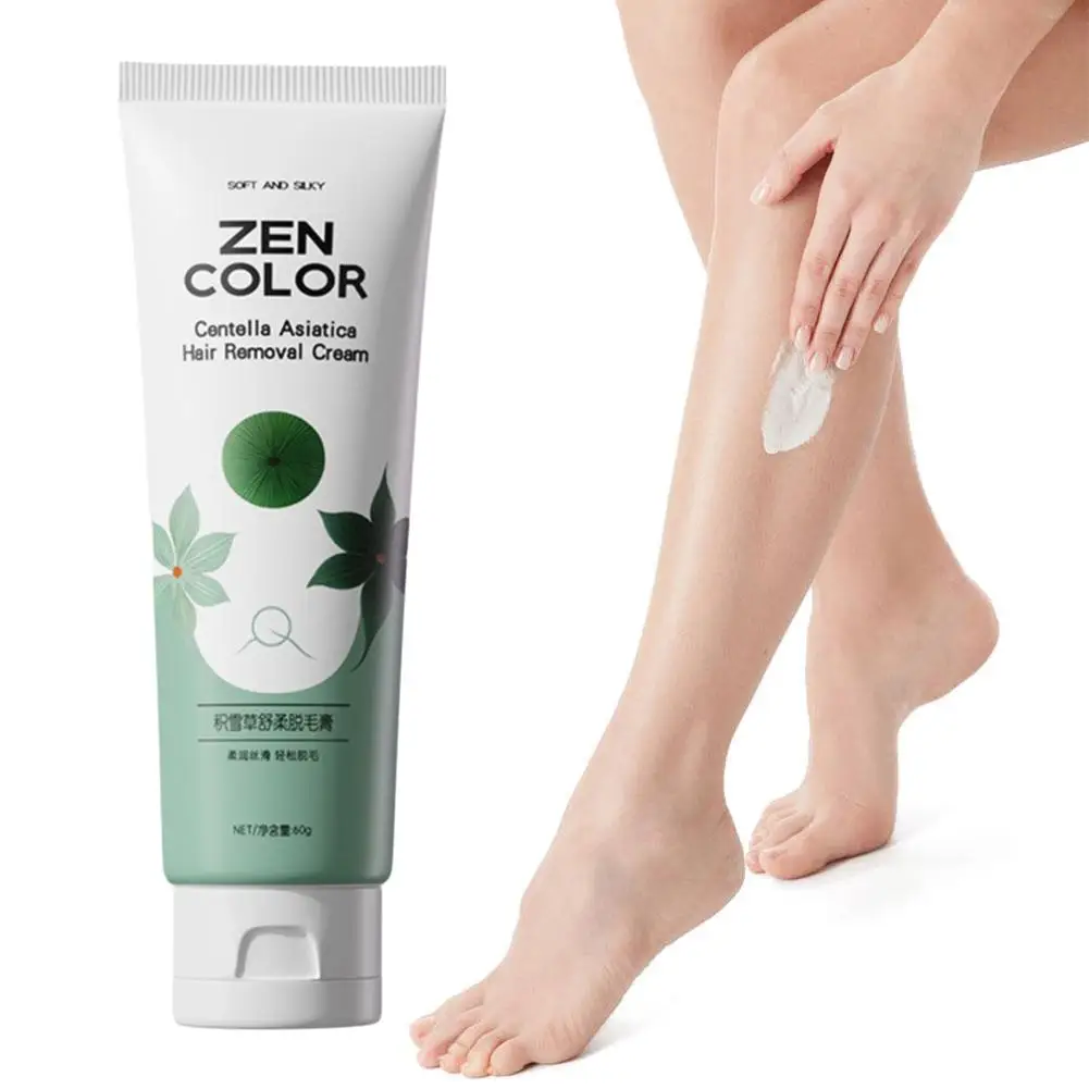 Crème d'épilation naturelle à la centella asiatica, douce et indolore, pour jambes, corps, ati elles, 60g