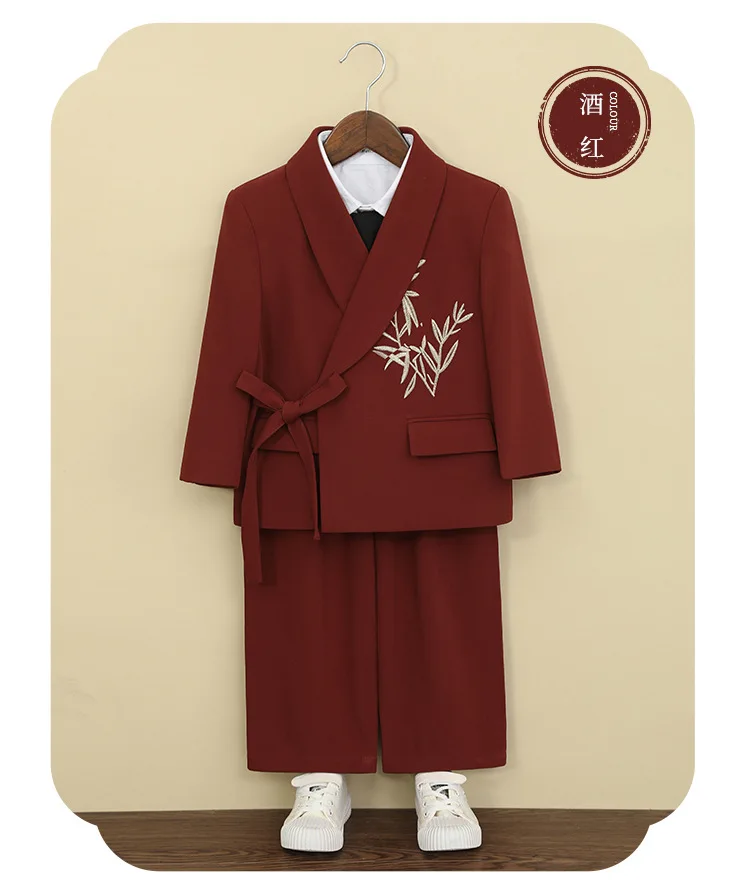 Anzug-Set für Jungen A5055, Kinderkostüm für Bühnenauftritte, Partys, Laufstegshows, Blazer für Blumenjungen, formelles Outfit für Geburtstagsfeiern – Detail 5