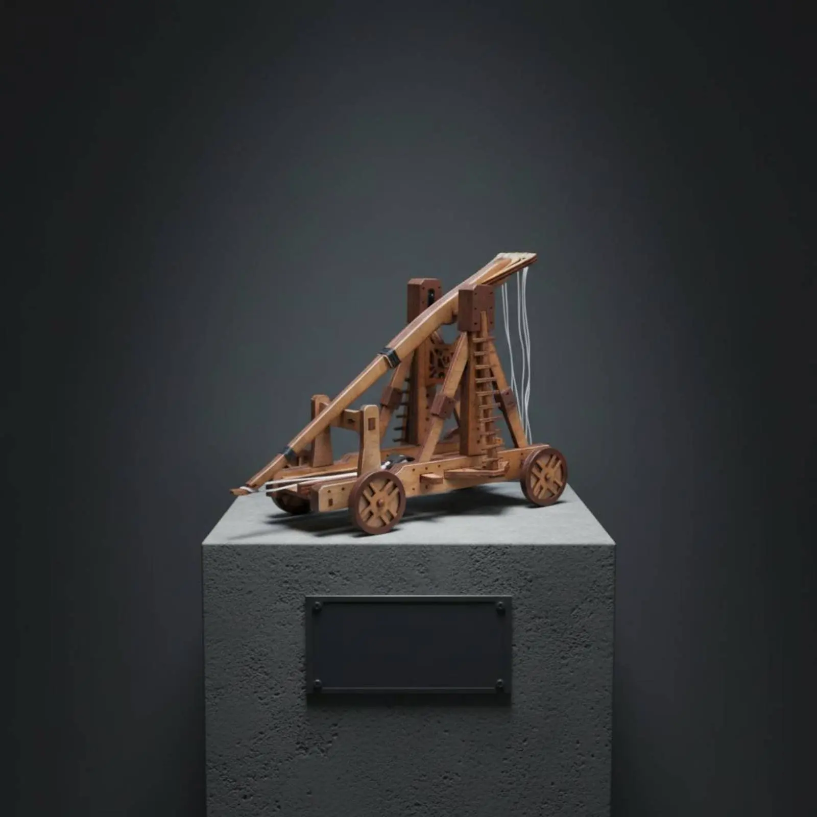 

DIY Counterweight Trebuchet Kit Educational Toy 1:30 Scale Trebuchet Model Ancient Battle Chariot Model Retro Design