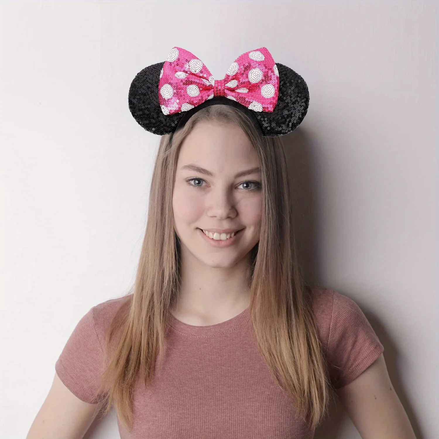 2 шт., набор повязок для волос принцессы Диснея, милый бант в горошек, ухо Микки Мауса, рождественские обручи для волос, праздничные вечерние парки, аксессуары для волос