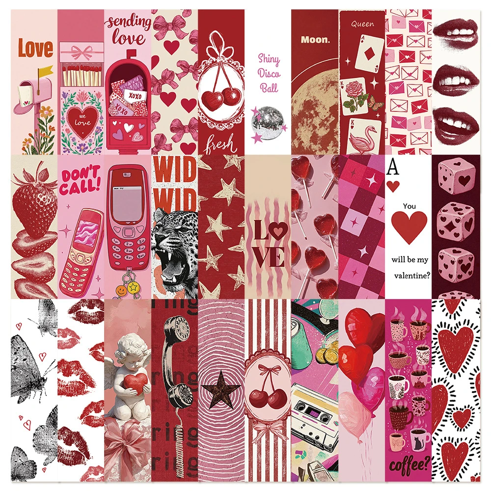 30PCS Retro Sweetheart Bookmark Cartoon Pages Book Mark Cartoon Printing Annotated Notebook Clip Creative Unique Durable Gifts