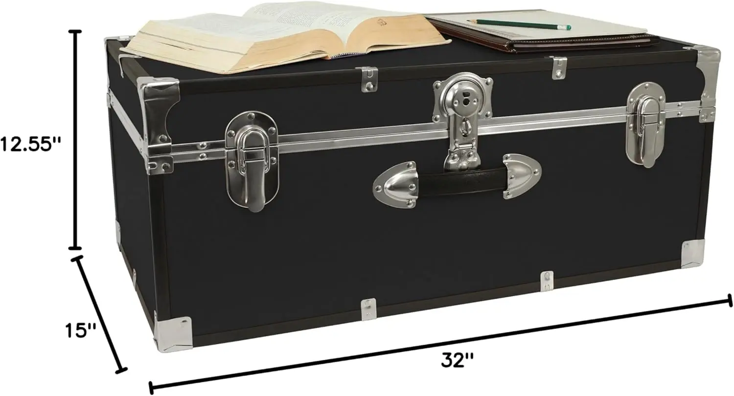 Seward Trunk College Dorm and Camp Storage Footlocker, czarny, 30 cali (SWD5120-10)