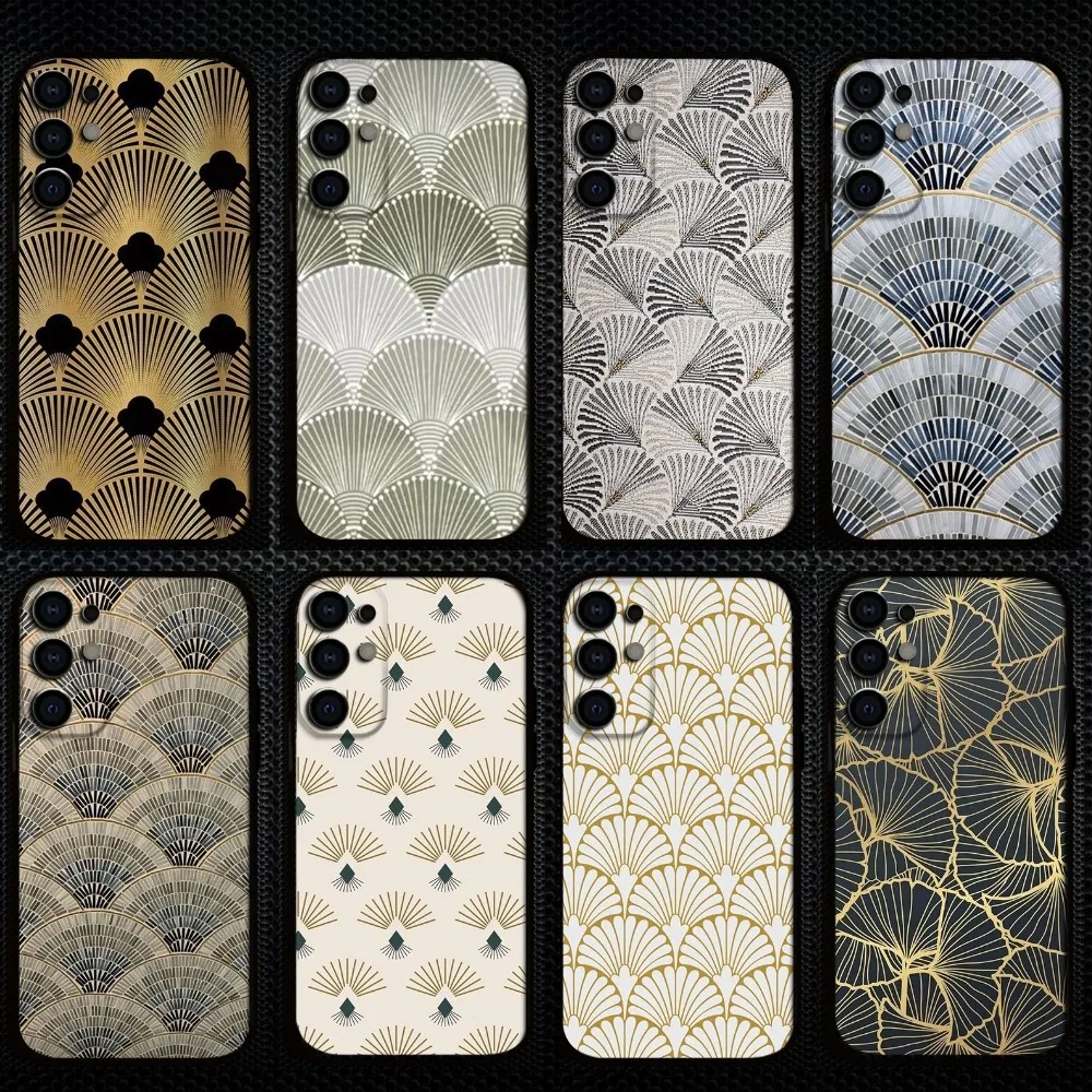 

Ginkgo Leaf Line Art Wallpaper Phone Case For Samsung S25/S24/S23/S22/S21/S20/Plus,Fe,Lite/Others Black Cover