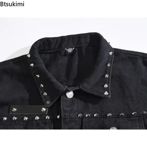 حجم زائد 5XL 6XL سترة جينز رجالية فاسق روك برشام أسود رعاة البقر جينز سترة رجالية أزياء دراجة نارية بلا أكمام جاكيت الدنيم أفضل 10 سترات روك رجالية مبيعا - No5