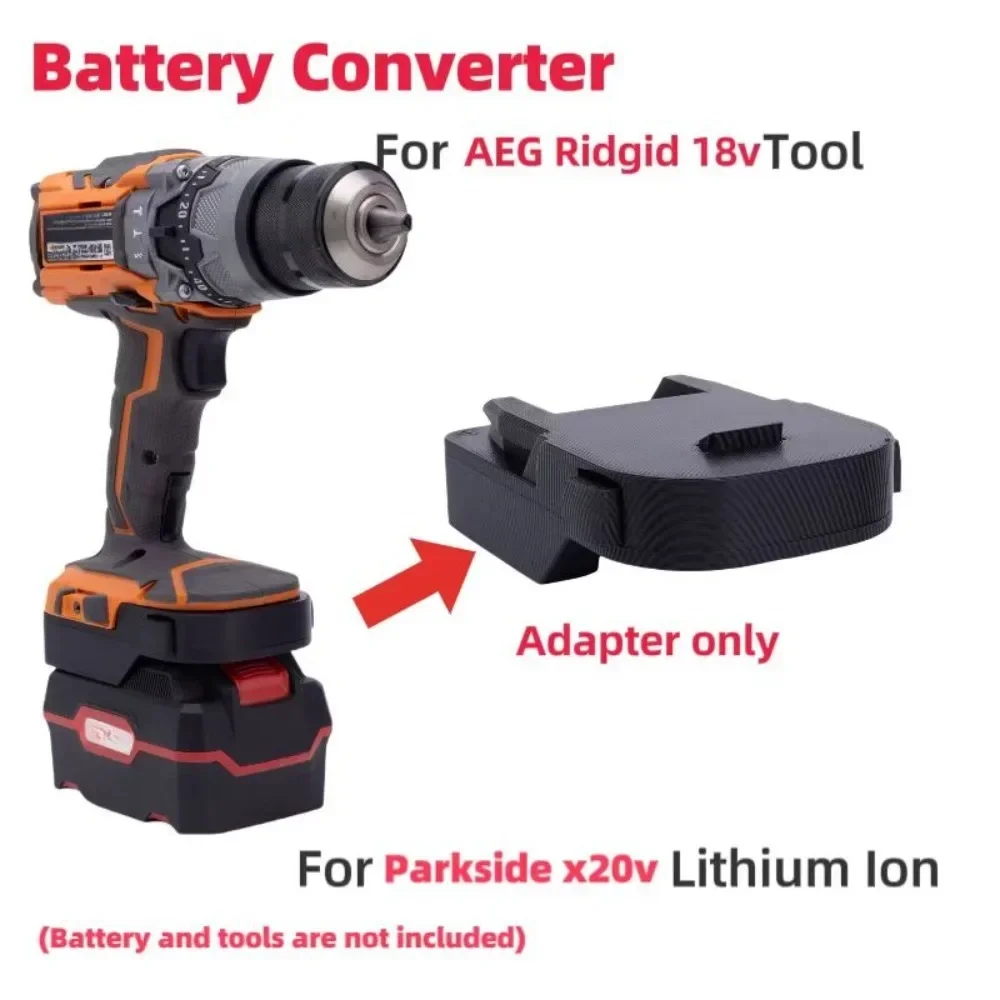 Adaptador de baterías 1PCAK para convertidor de litio Lidl Parkside x20v Team a convertidor de herramientas Ridgidr / AEG de 18V (solo adaptador)