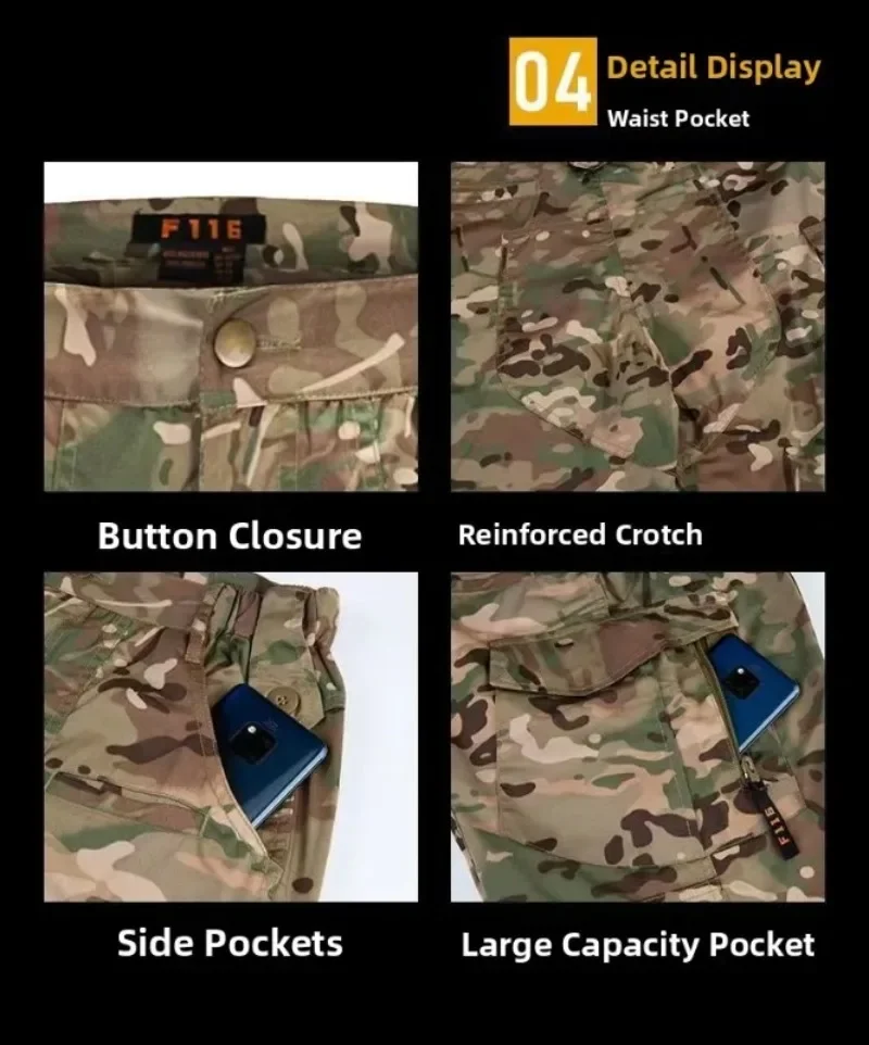 Taktische Tarnuniform Trainingsjacke & Hosenanzug Kampf-Ghillie-Anzüge Paintball-Ausrüstung Kleidung Gürtel – Detail 7