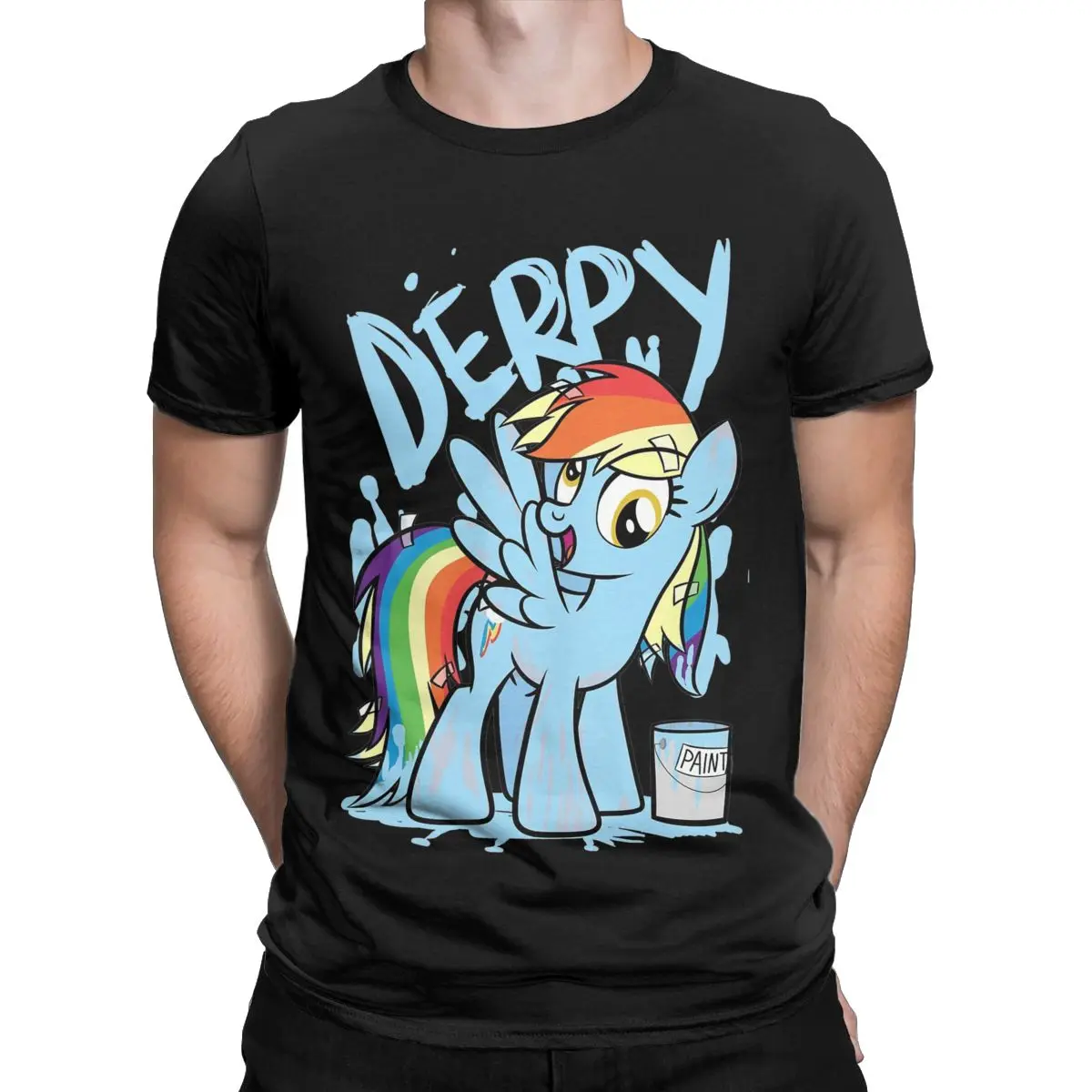 Men T-Shirt Derpy Dash Mlp Novelty Pure Cotton Tees Short Sleeve T Shirts Crew Neck Clothing Summer