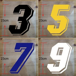 High 23cm Football Shirt Transfer Custom Number Iron on Sticker Sport Patches For Clothes DIY Applique White Black White Yellow