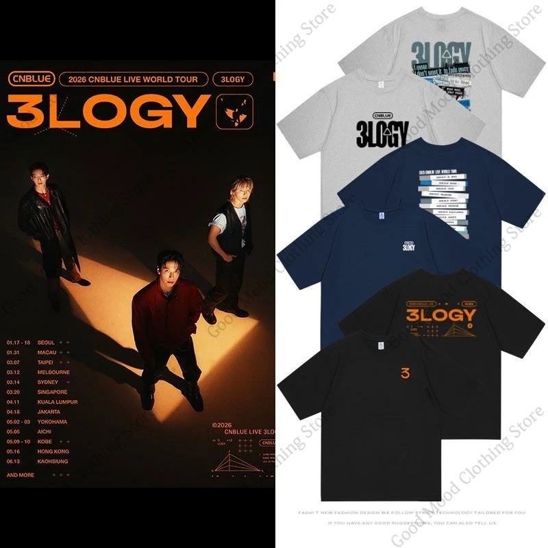 Camiseta CNBLUE 3LOGY del Concierto, Jung Yong Hwa, Lee Jung Shin, Kang Min Hyuk, Misma Camiseta, Kpop, para Hombre y Mujer, de Algodón, Manga Corta