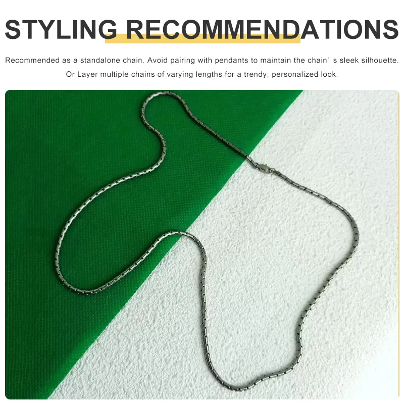 2.5mm Pure Titanium Snake Chain Necklace ∥ Anti Allergic Collarbone Chain ∥ Unisex