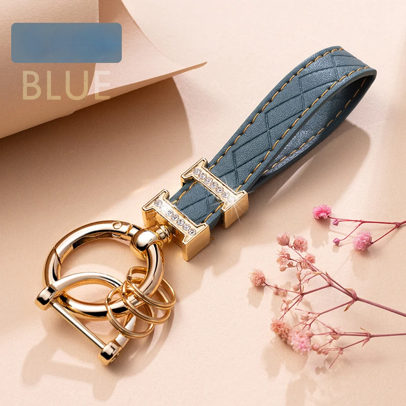 H O Diamond Keychain Men and Women Exquisite Creative Simple Fashion Universal Car Key Jewelry Key Chain Pendant Keyring