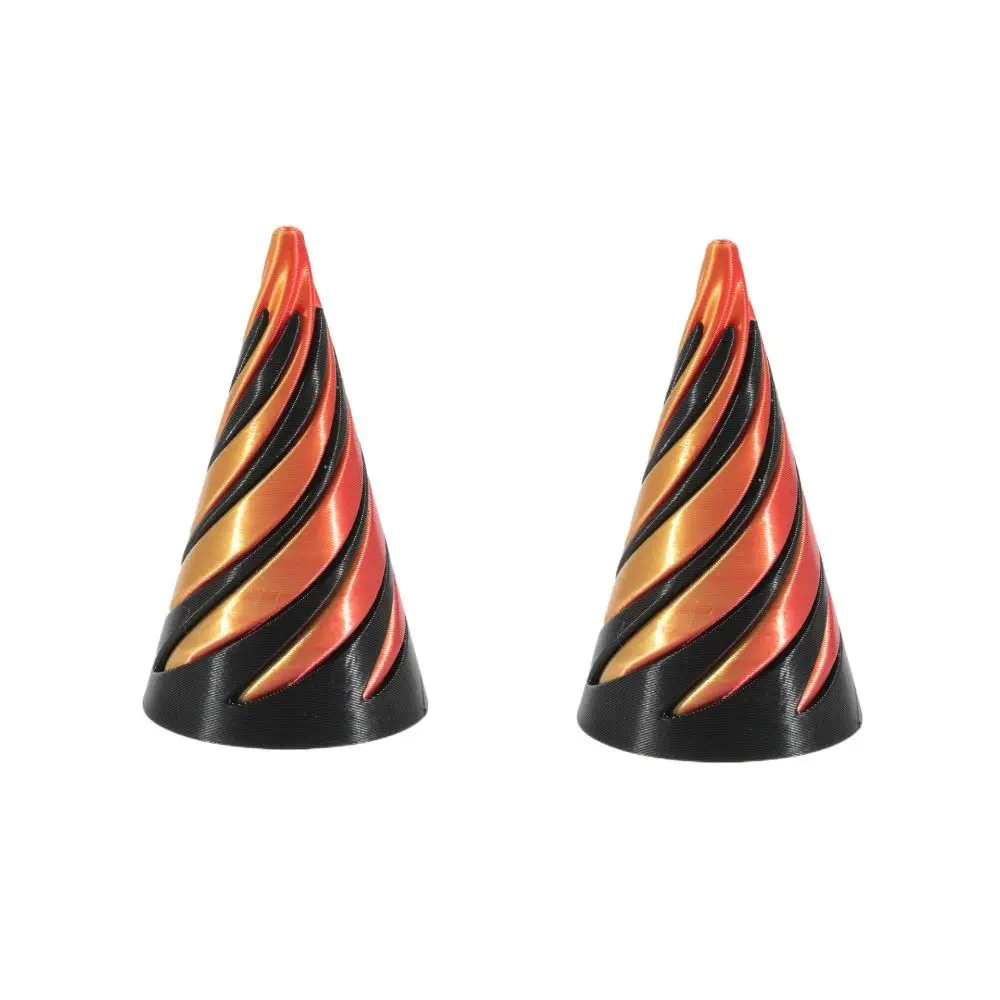 2Pcs Passthrough Sculpture 3D Printed Spiral Cone Toy Decorative Vortex Thread Impossible Pyramid Helix Nut Ornaments