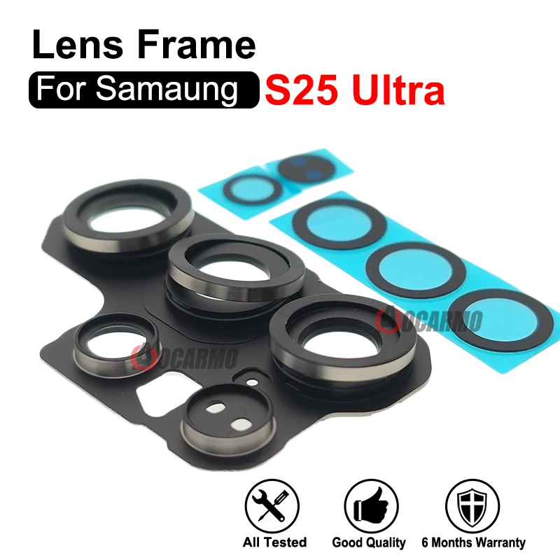 

Объектив задней камеры и рамка + кольцо объектива камеры цвета: золото, серебро для Samsung Galaxy S25U Ultra, запасная часть