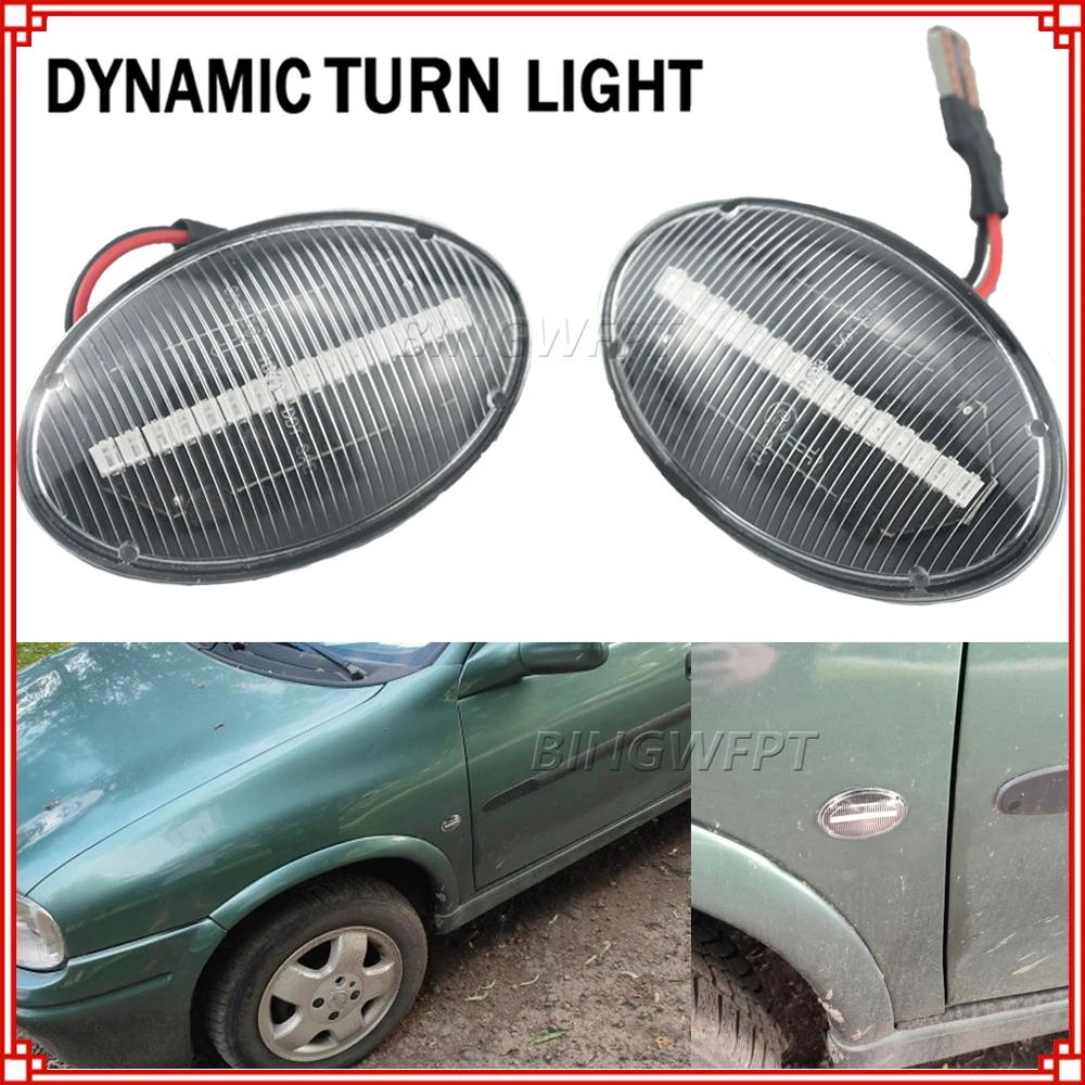 Car LED Dynamic Side Marker Lamps Indicator Turn Signal Lights For Opel Combo C B Tigra A Astra F Meriva A Corsa C B Sintra Vita