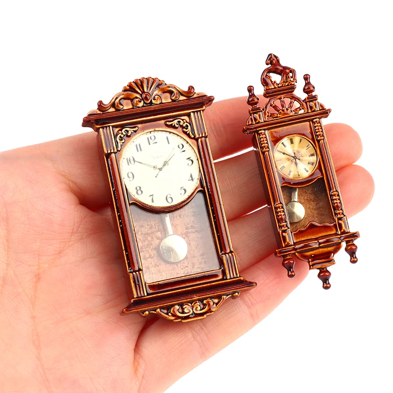 1:12 Dollhouse Miniature Wall Clock Play Doll House Miniaturas Home Decor Accessories Toy Pretend Play Furniture Kids Toy Gift