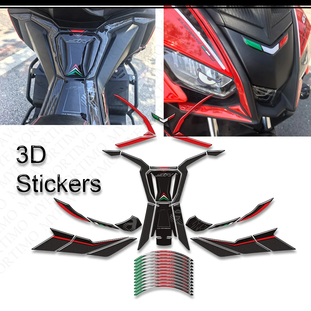 

For Aprilia SR GT 125 200 Sport Replica Body Protector Fairing Shell Fender Accessories Parts 3D Decals Stickers 2025 2026