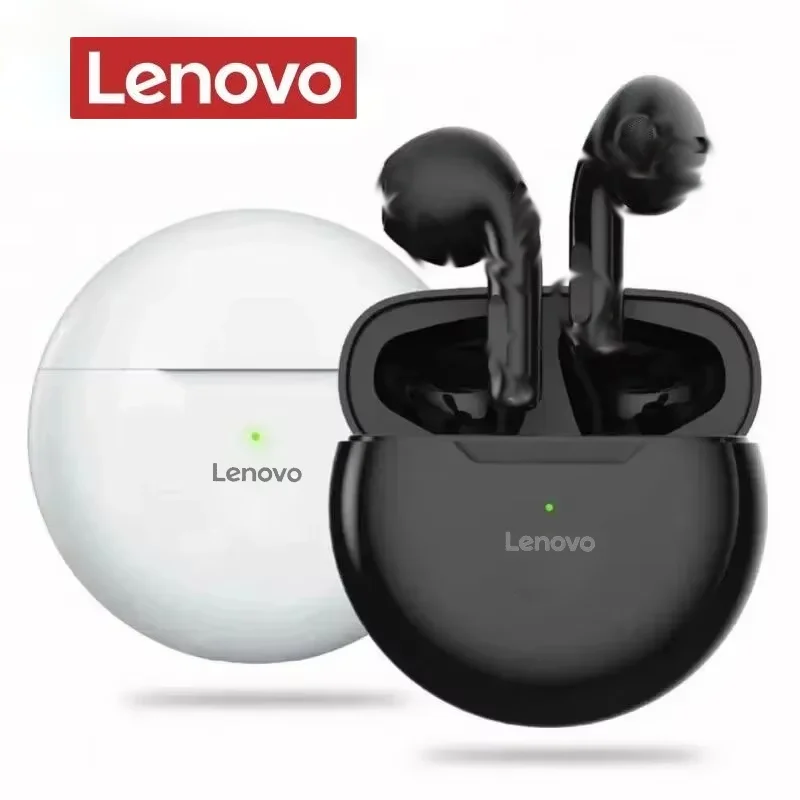 سماعات لينوفو اللاسلكية بلوتوث الأصلية تصميم أنيق TWS سماعة رأس بخاصية البلوتوث إلغاء الضوضاء للاستماع طوال اليوم