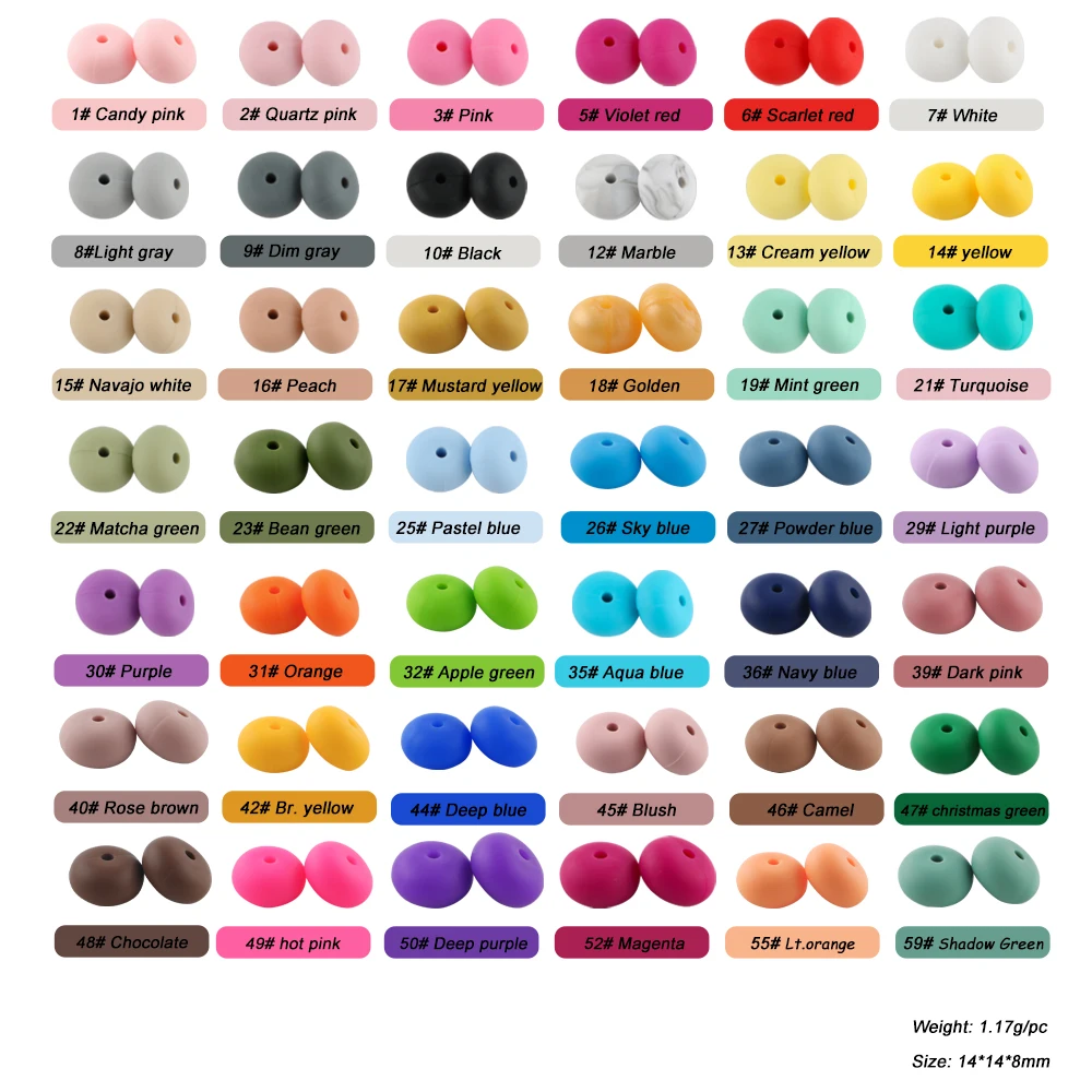 50Pcs/lot Abacus Silicone Beads BPA-Free Decorative Loose Beads For Making Jewelry Pacifier Chain Teeth Chew Silicone Beads