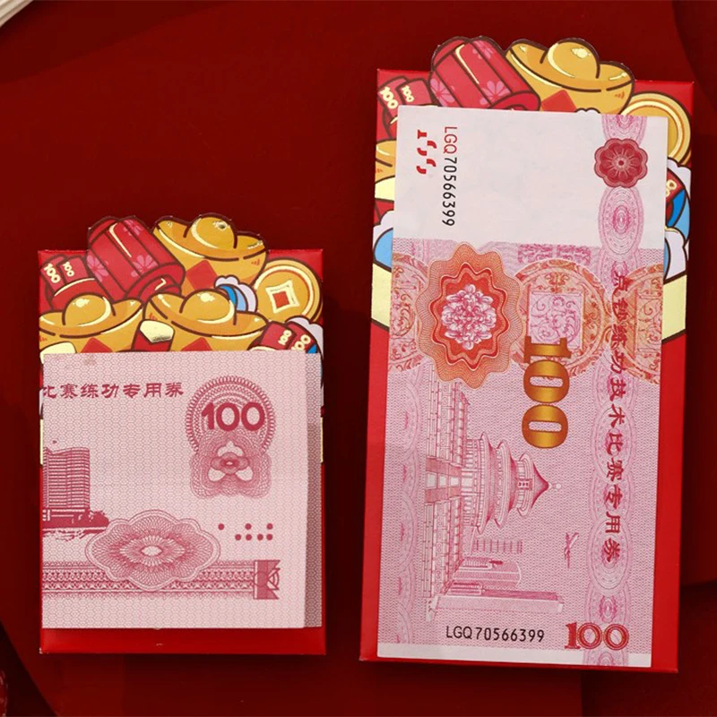 6 buah amplop merah Tahun Baru Cina 2024 naga beruntung uang saku amplop zodiak Naga Merah saku perlengkapan Tahun Baru Hongbao