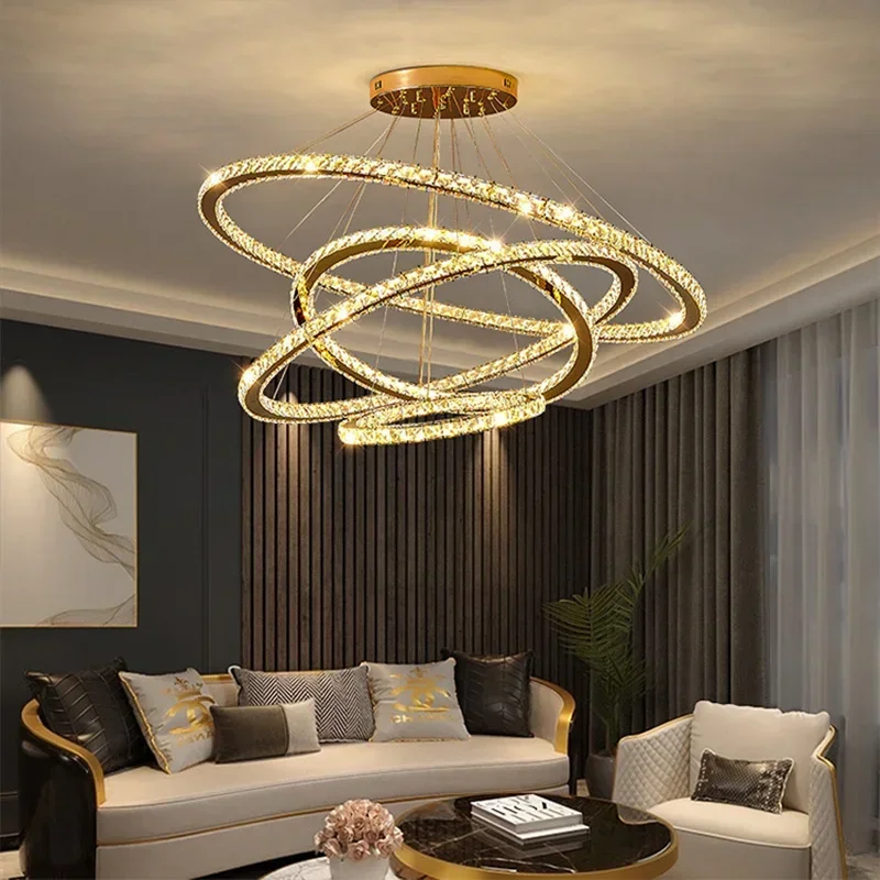 Imagem -03 - Crystal Chandelier For Staircase Pendant Lamp For Apartment Lobby Exhibition Hall Winfordo Living Room Lighting