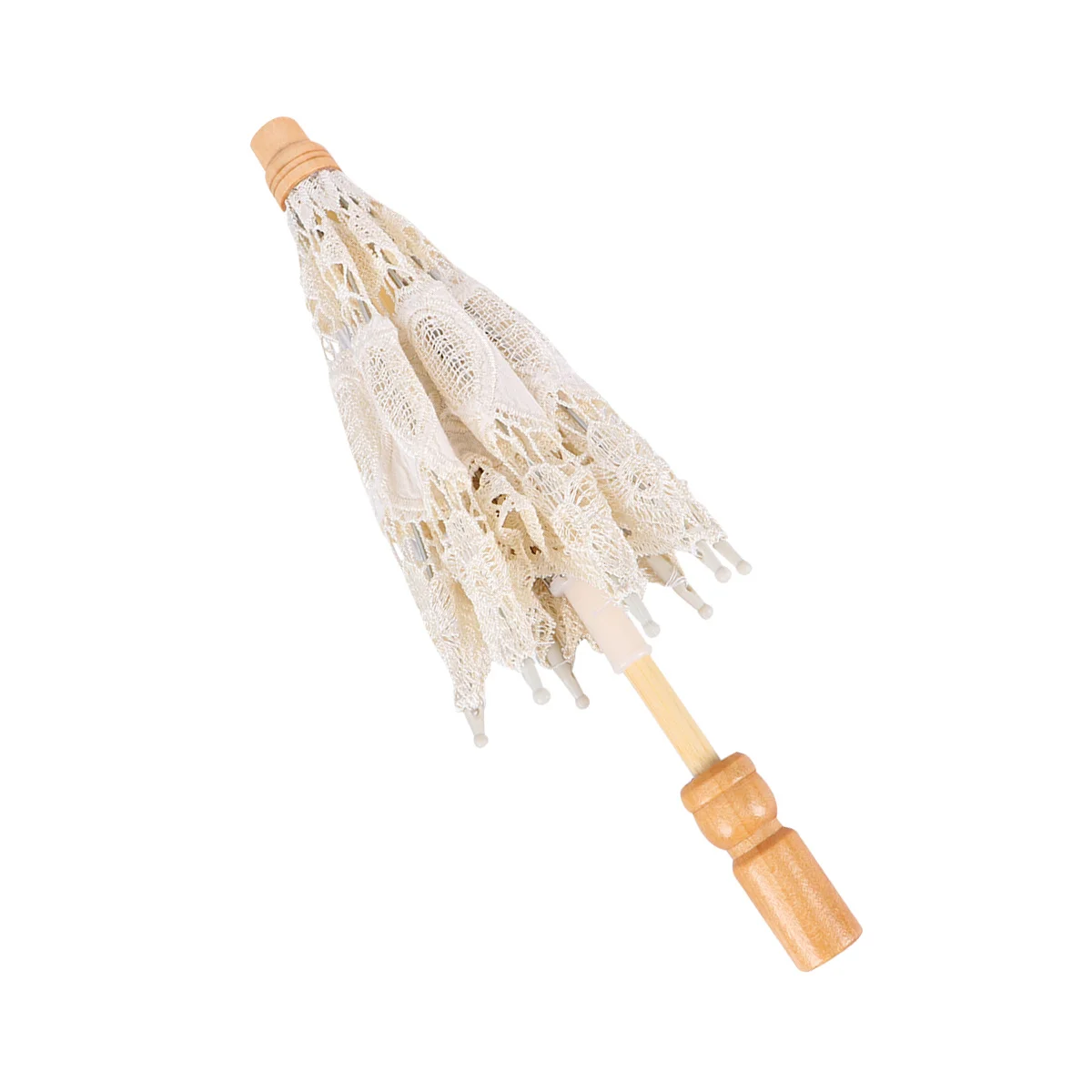 

Beige Lace Embroidery Cotton Parasol Elegant Wedding Photo Props Bridal Shower Decorative Craft Umbrella Stage Bride Supplies