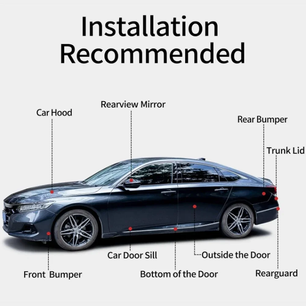 Gloss Black Mouldings Trim Wraps for Car Styling Bumper Side Skirt Sticker Adhesive Tape Car Door Sill Trunk Edge Protection