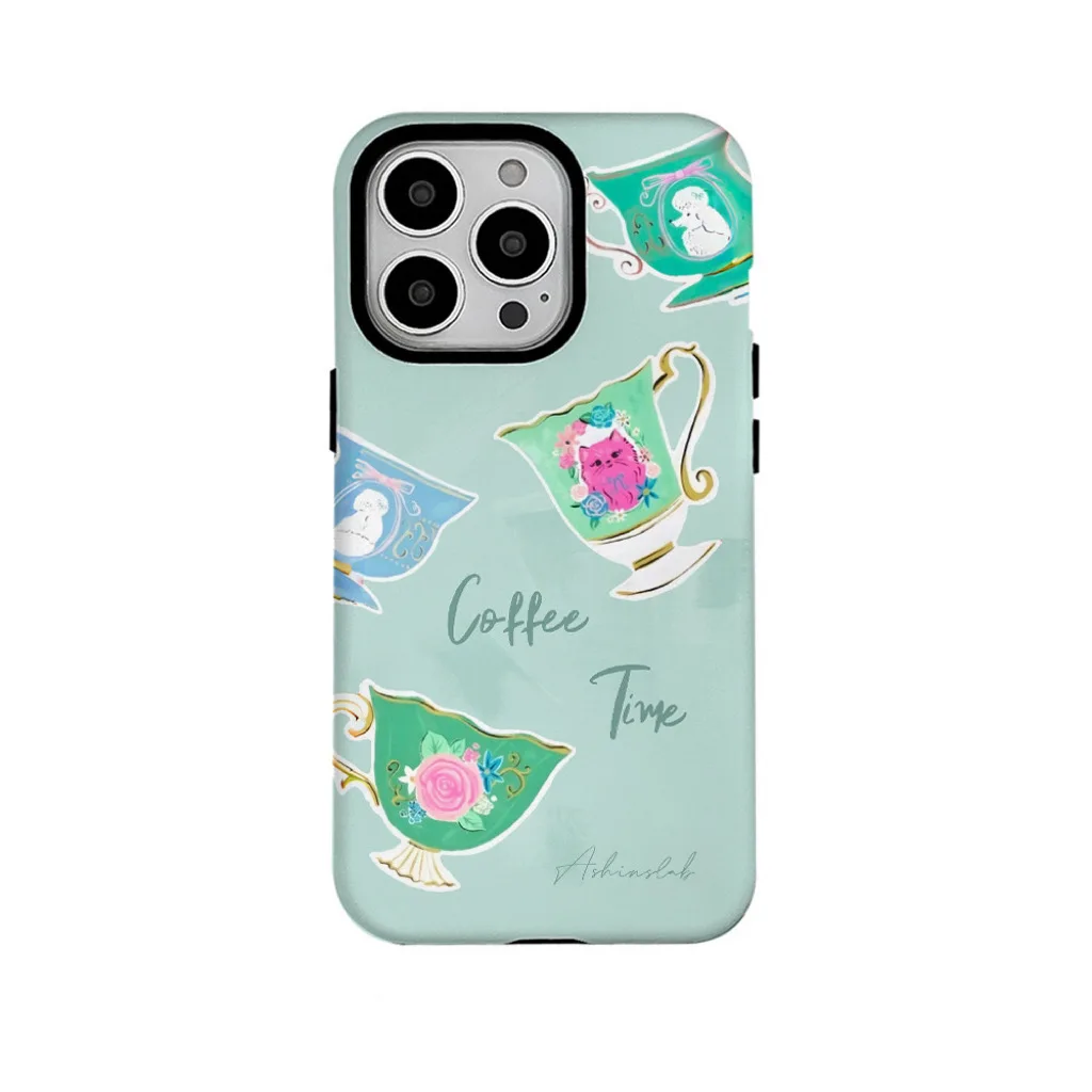 

Summer Green Cup Cat Phone Case for IPHONE 16 15 PRO MAX 14 13 12 11 PRO 16 Plus XR X Acrylic TPU Two in One Mobile Phone Cases