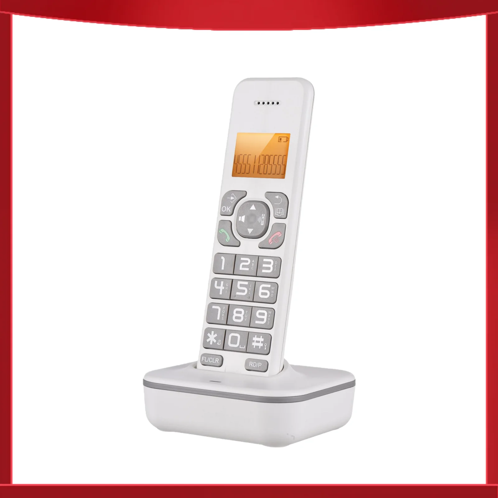 Cordless Phone Caller ID Announcer Expandable Cordless Handset with LCD Backlight Display and Rechargeable Batteries