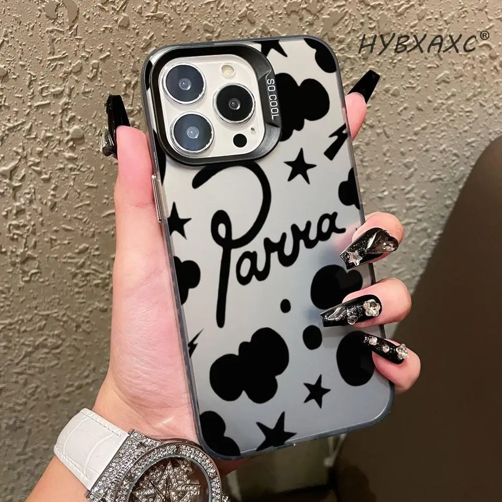 Fashion Logo P-Patta Phone Case For IPhone 17 16 15 14 13 12 11 Pro Max Black Purple Matte Laser Metallic Aurora Funda