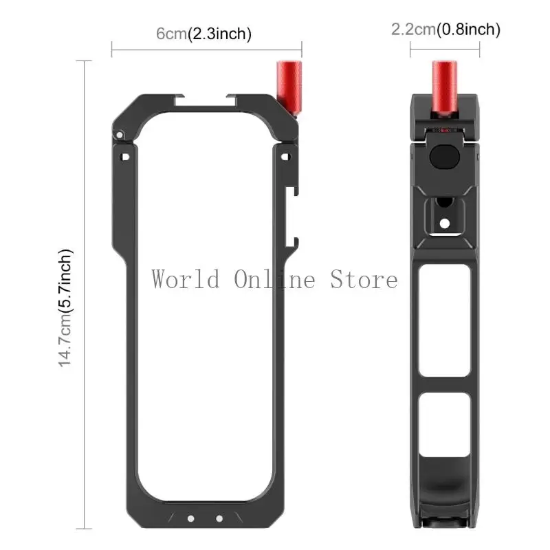 Camera Protective Cage Frame Lens Cover For 360 Easy Double Cold Shoe Mount 87HC
