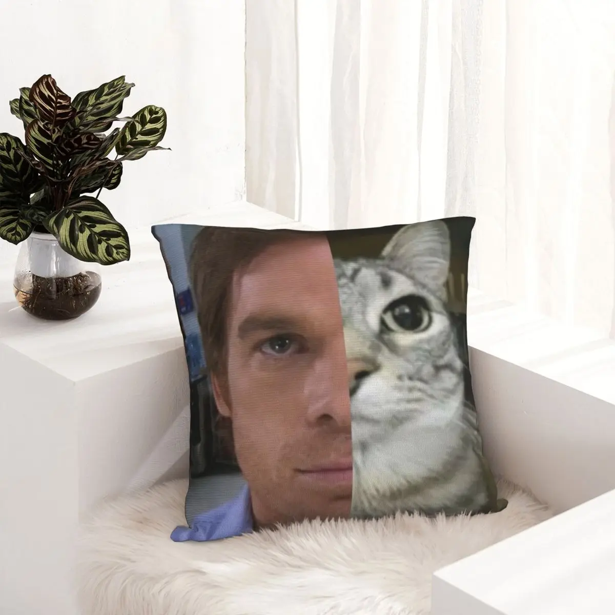 ديكستر مورغان القط الثالوث المخدة الطباعة النسيج غطاء الوسادة هدية رمي كيس وسادة غطاء سيارة انغلق 40X40cm