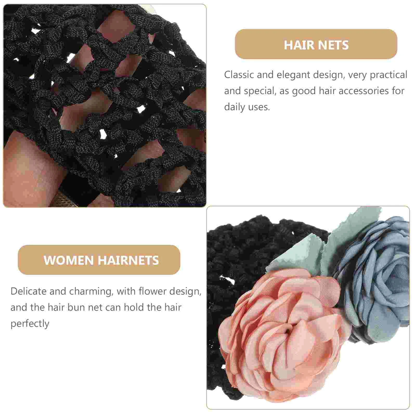 Hair Net by Hand Easy to Attach Accessory Hairnets for Dance Buns Professional Women Nest Fabric Airplane Flower Design