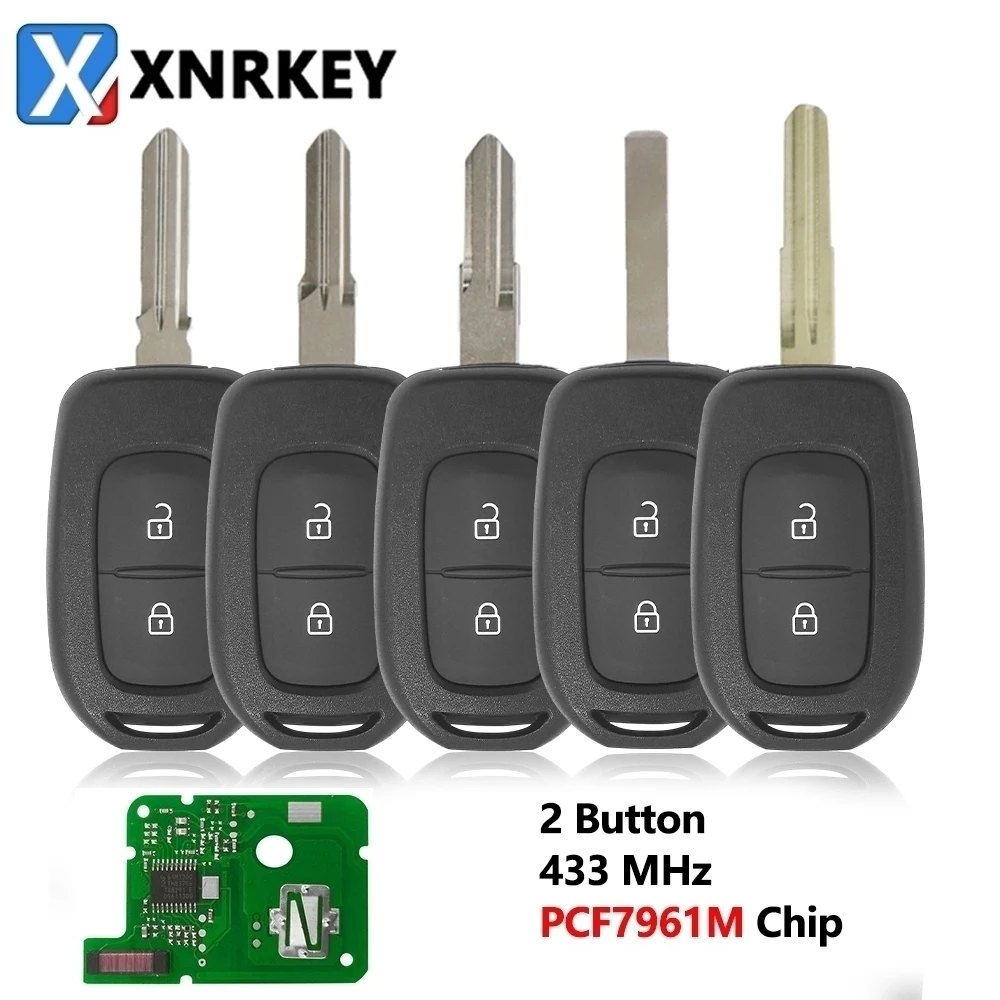 

XNRKEY 2/3 Button Remote Car Key 433mhz Control Car Key For Renault Sandero Dacia Logan Lodgy Dokker Duster Trafic Clio4 Master3