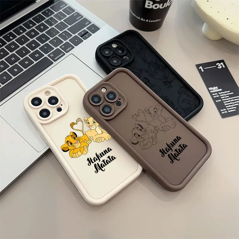 Disney The Lion King HAKUNA MATATA Phone Case For iPhone 11 12 13 14 15 16 Pro Max Case For iPhone X 15 16 Plus Protective Cover