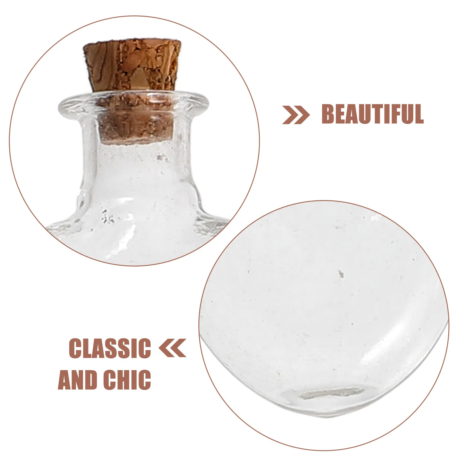 

48Pcs Clear Glass Wish Bottles DIY Mini Jars Cork Lids Party Decorations Smooth Appearance Easy Clean Mini Glass Bottles